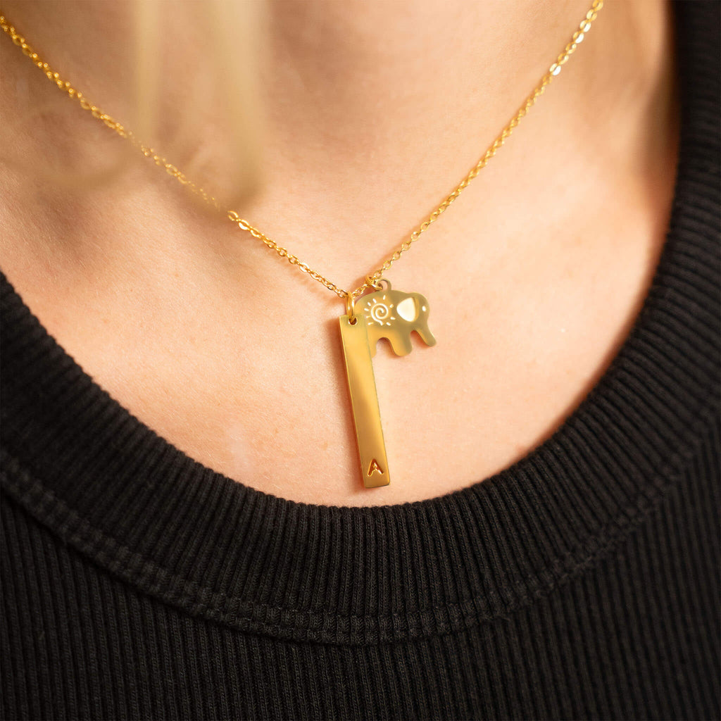 Stainless Steel Pendant - Cutout Initial Pendant | 18K PVD Coated Gold & Rose Gold - Pendants | Sunflower Soul Boutique