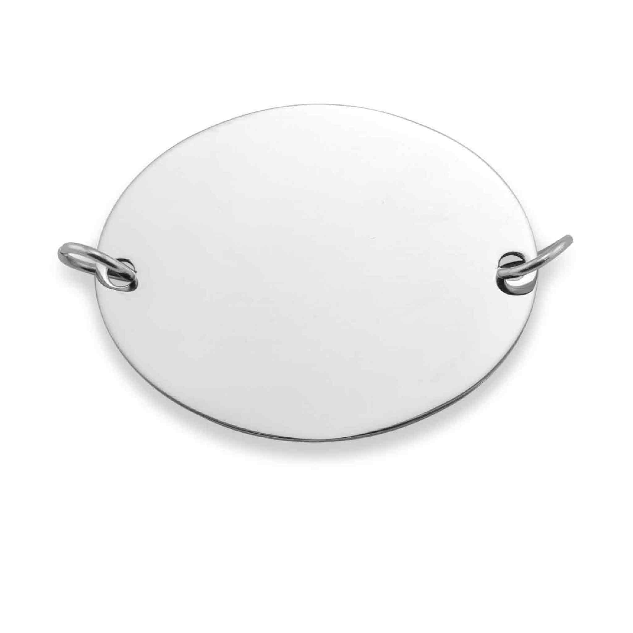 Stainless Steel Pendant - Durable 316L Surgical Steel Oval Connector Pendant for Engraving - Pendants | Sunflower Soul Boutique