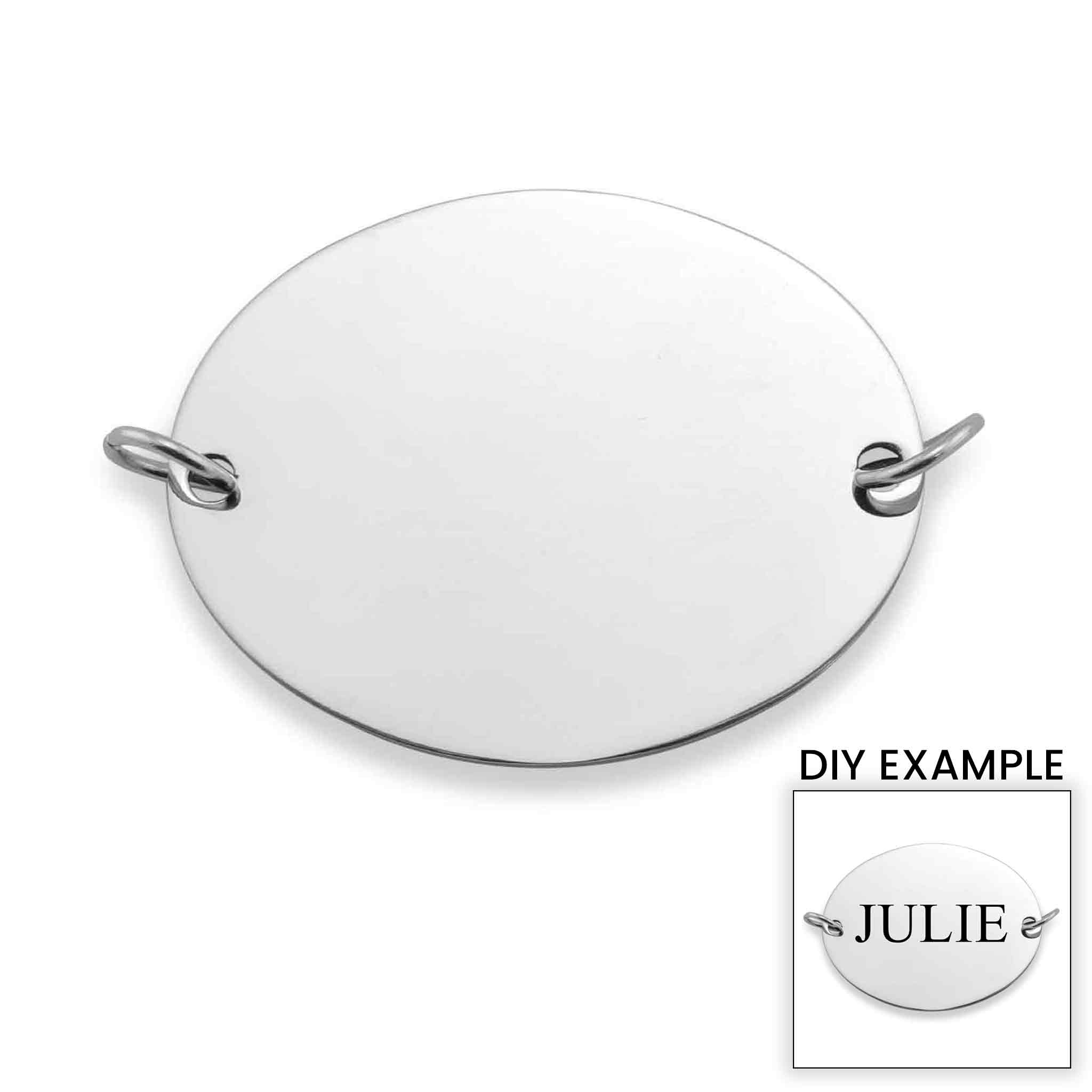 Stainless Steel Pendant - Durable 316L Surgical Steel Oval Connector Pendant for Engraving - Pendants | Sunflower Soul Boutique