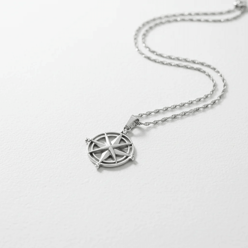Stainless Steel Pendant | Durable Compass Rose Necklace - Nautical Charm Jewelry - Pendants | Sunflower Soul Boutique