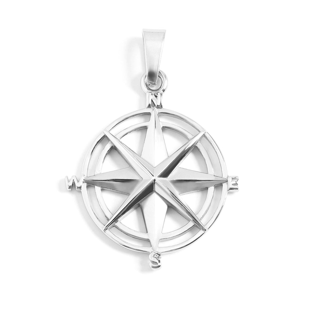 Stainless Steel Pendant | Durable Compass Rose Necklace - Nautical Charm Jewelry - Pendants | Sunflower Soul Boutique