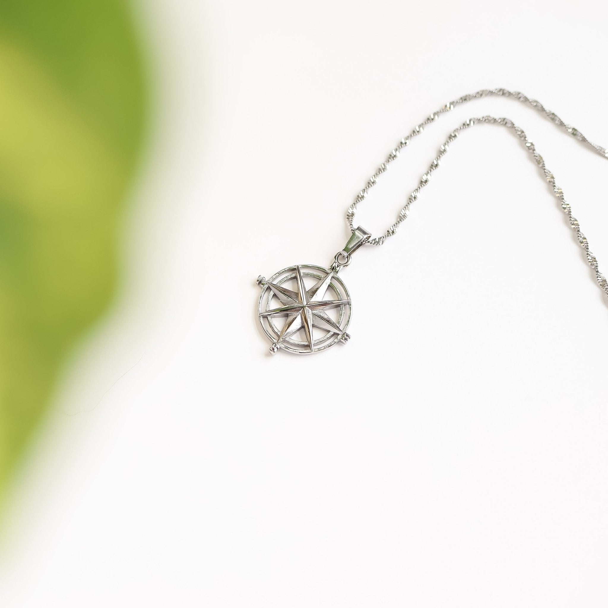 Stainless Steel Pendant | Durable Compass Rose Necklace - Nautical Charm Jewelry - Pendants | Sunflower Soul Boutique