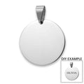 Stainless Steel Pendant – Polished Round Engraving Blank | Durable 316L Surgical Steel - Pendants | Sunflower Soul Boutique