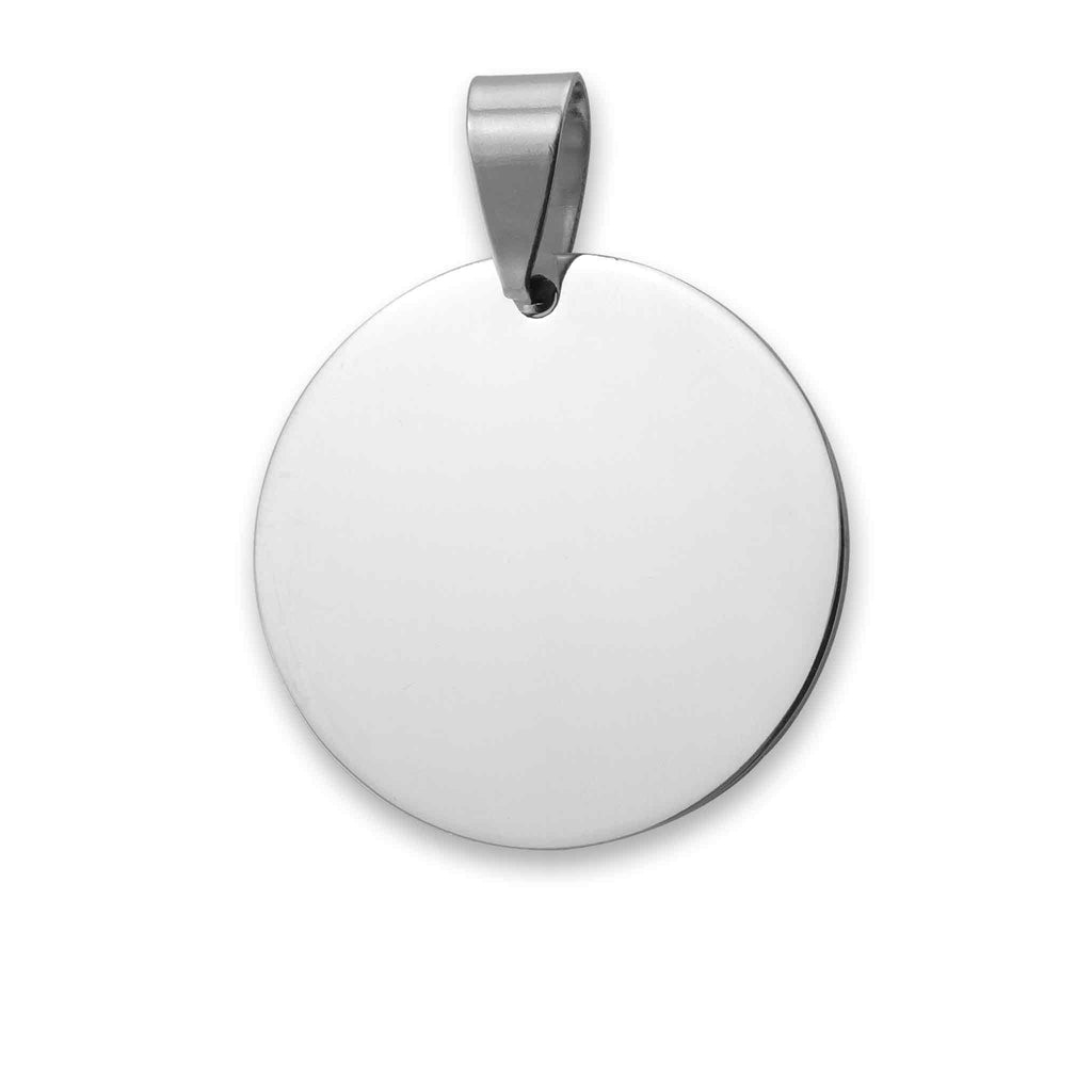 Stainless Steel Pendant – Polished Round Engraving Blank | Durable 316L Surgical Steel - Pendants | Sunflower Soul Boutique