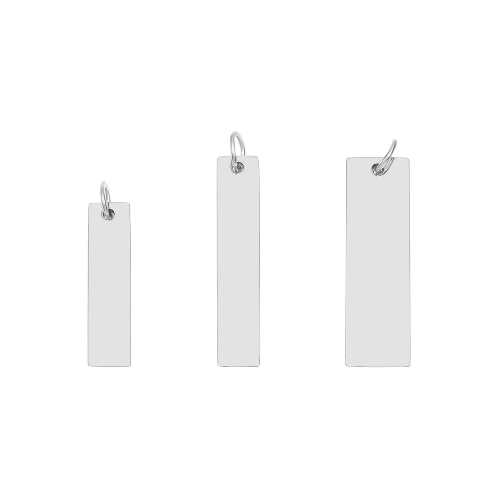 Stainless Steel Pendant – Polished Vertical Bar Engraving Blank Bar for Custom Jewelry - Pendants | Sunflower Soul Boutique