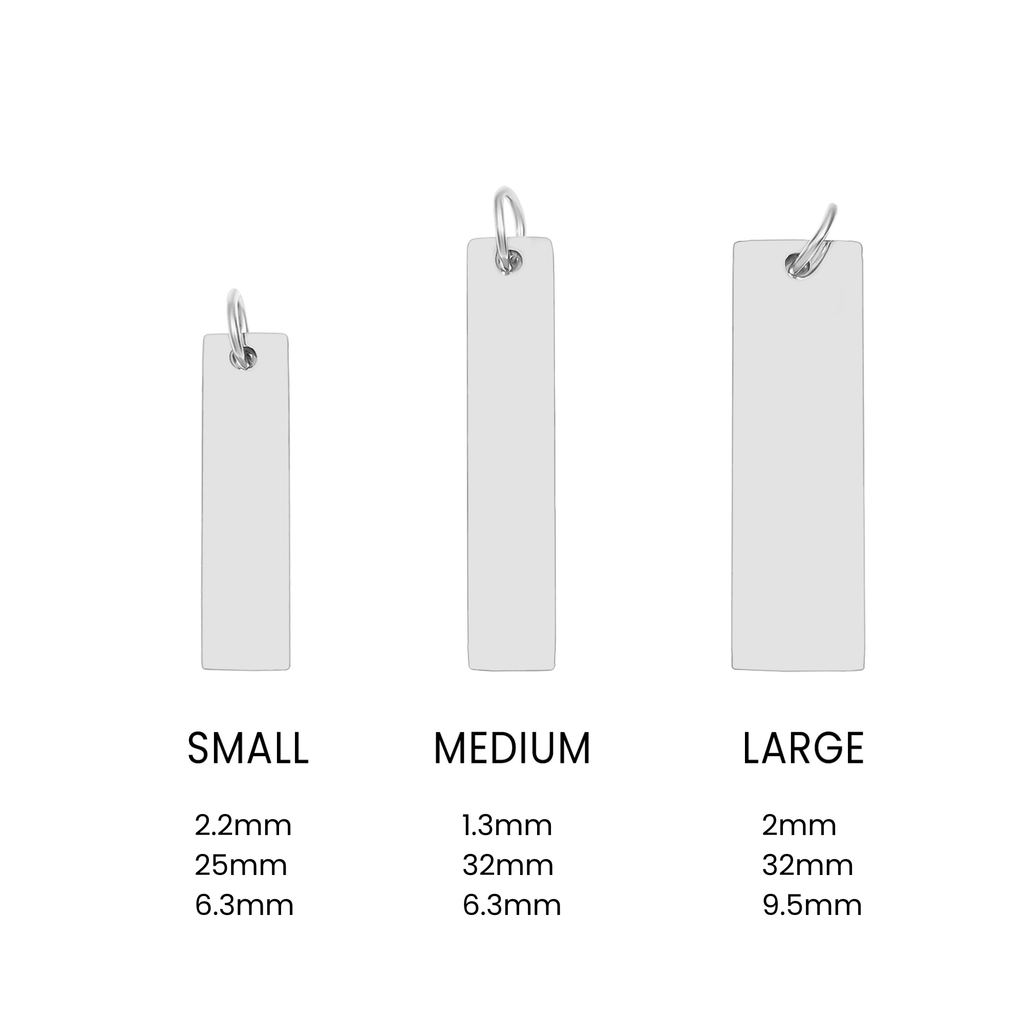 Stainless Steel Pendant – Polished Vertical Bar Engraving Blank Bar for Custom Jewelry - Pendants | Sunflower Soul Boutique