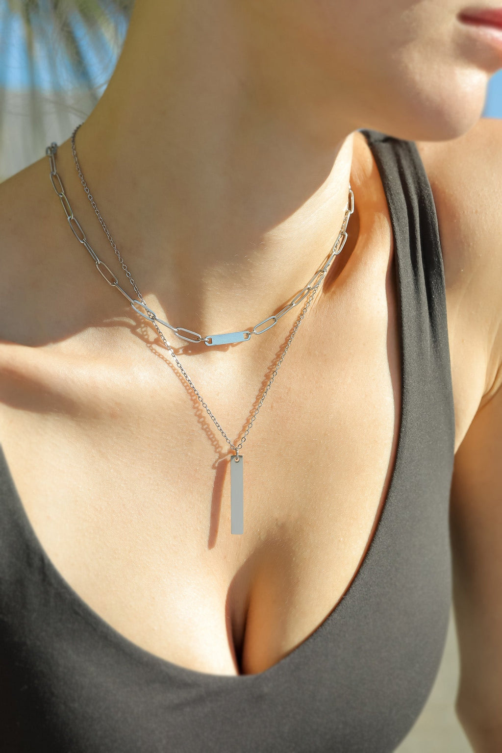 Stainless Steel Pendant – Polished Vertical Bar Engraving Blank Bar for Custom Jewelry - Pendants | Sunflower Soul Boutique
