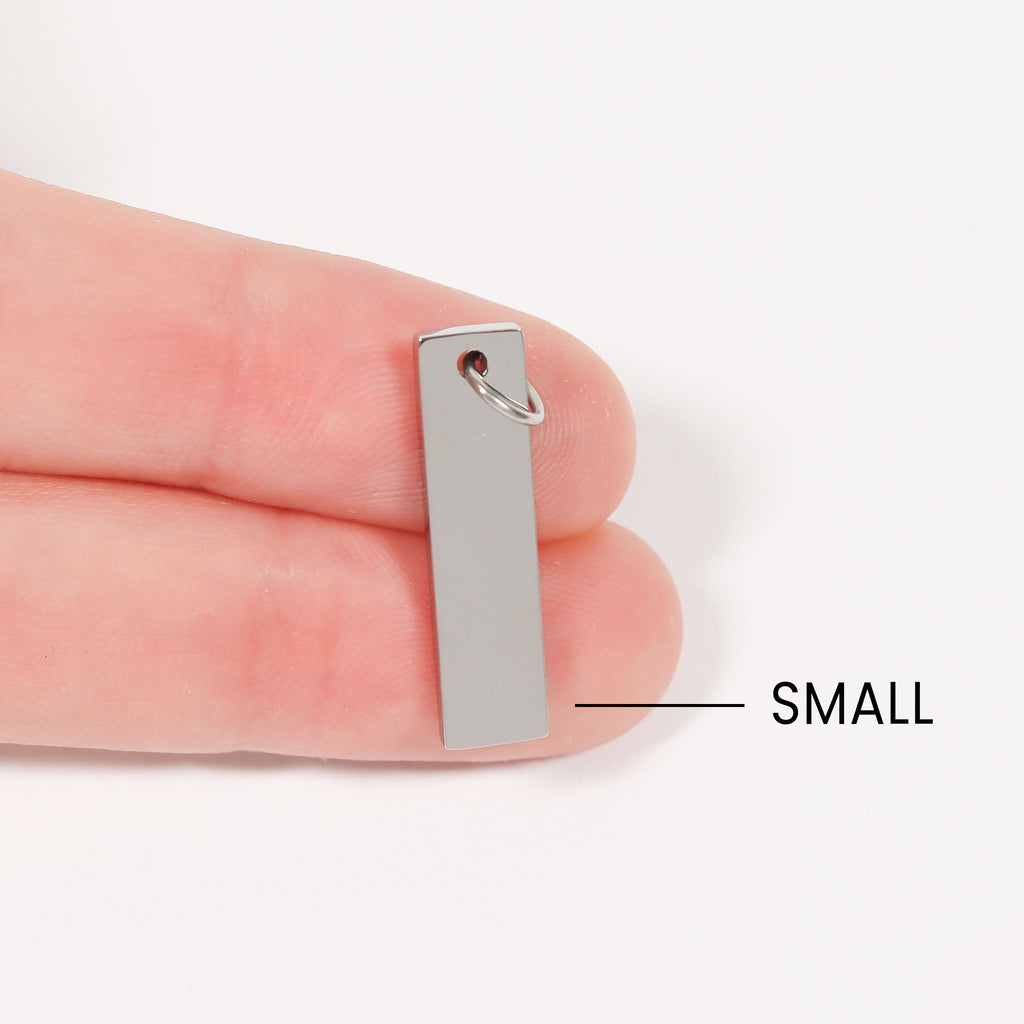 Stainless Steel Pendant – Polished Vertical Bar Engraving Blank Bar for Custom Jewelry - Pendants | Sunflower Soul Boutique
