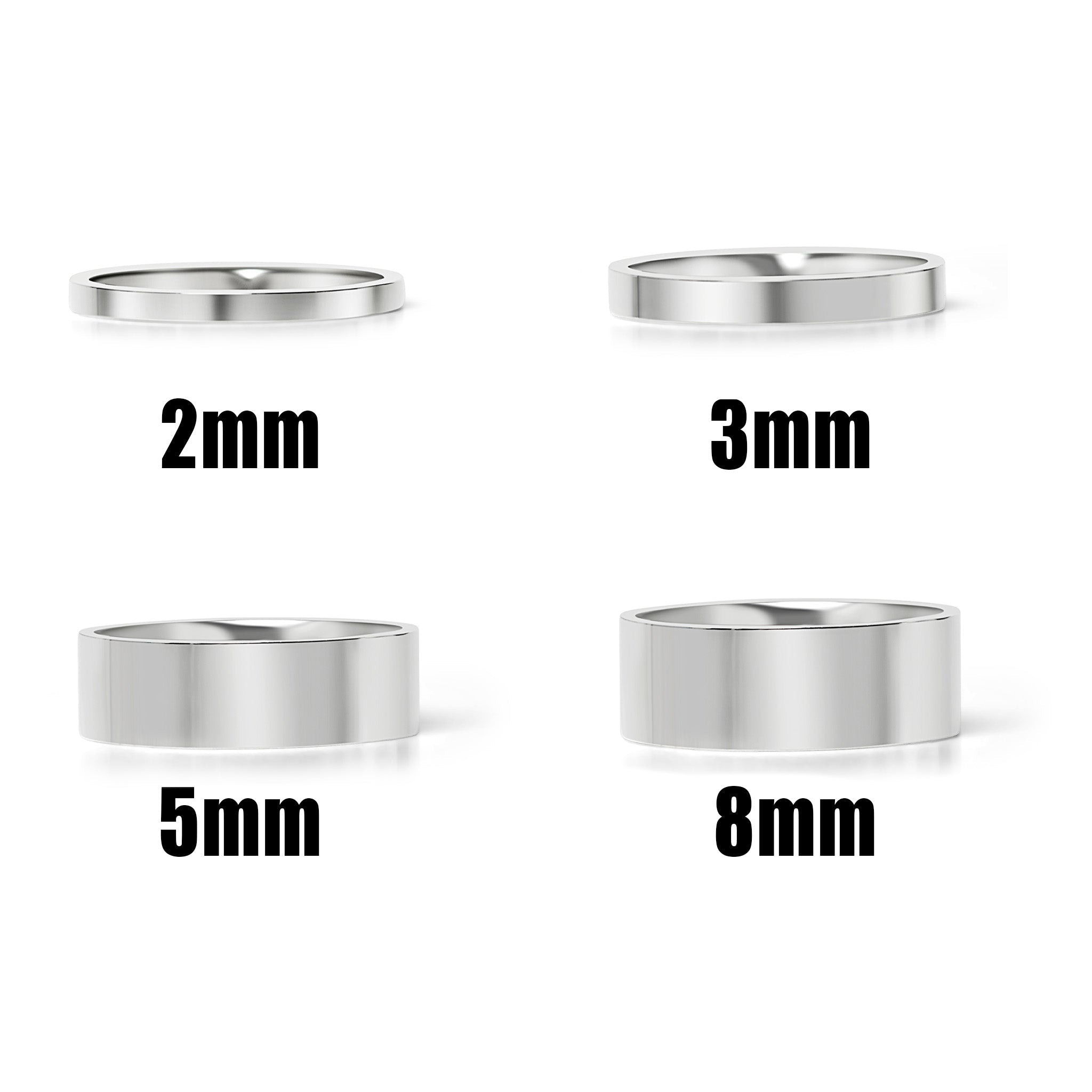 Stainless Steel Ring - Polished Flat Band for Custom Engraving, Hypoallergenic - Rings | Sunflower Soul Boutique