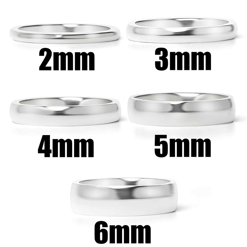 Stainless Steel Ring - Polished Rounded Blank Band 2mm to 6mm Comfort Fit - Rings | Sunflower Soul Boutique