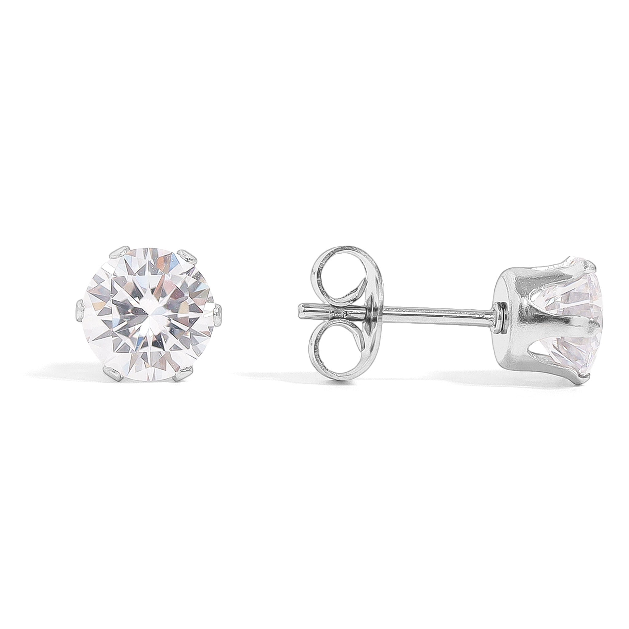 Stainless Steel Stud Earrings – Round CZ Gold PVD Hypoallergenic Durable Studs - Earring | Sunflower Soul Boutique