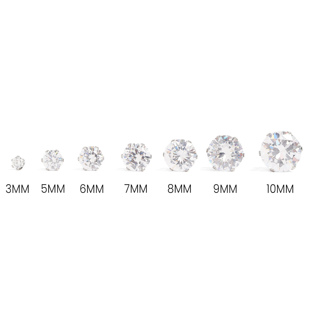 Stainless Steel Stud Earrings – Round CZ Gold PVD Hypoallergenic Durable Studs - Earring | Sunflower Soul Boutique