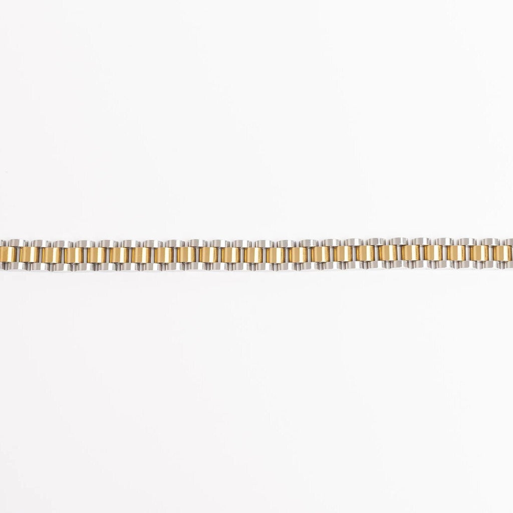 stainless steel watch bracelet, 18K Gold PVD Two-Tone Link Band