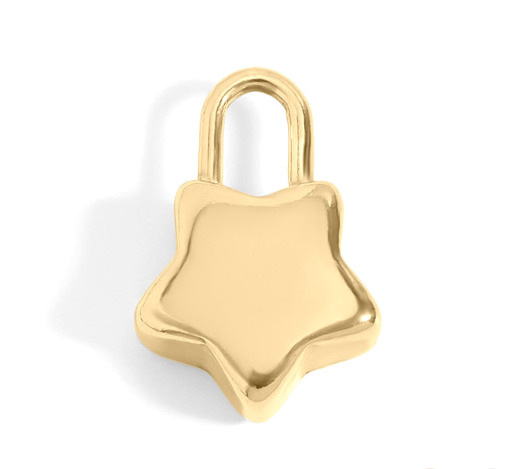 Star Padlock Charm – 18K Gold Plated Stainless Steel Lock Pendant Waterproof - charm | Sunflower Soul Boutique