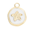 Starfish Charm Gold Plated Pendant – White Epoxy Nautical Jewelry Accessory - charm | Sunflower Soul Boutique