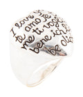 Sterling Silver Engraved Heart Statement Ring