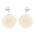Sterling Silver Tan Rattan Statement Earrings