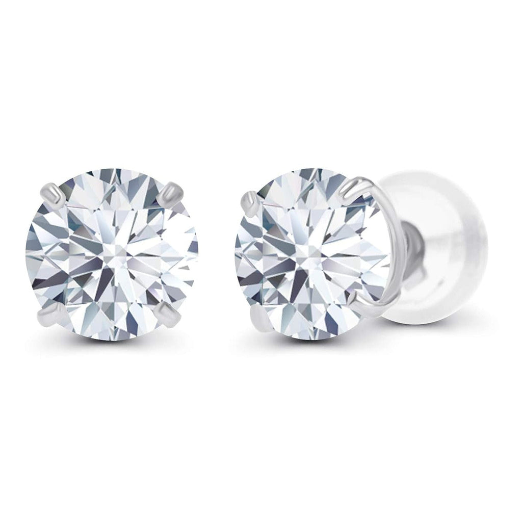 Lab-Grown Diamond Earrings – 3 Carat Round Brilliant Studs | 14K Solid Gold