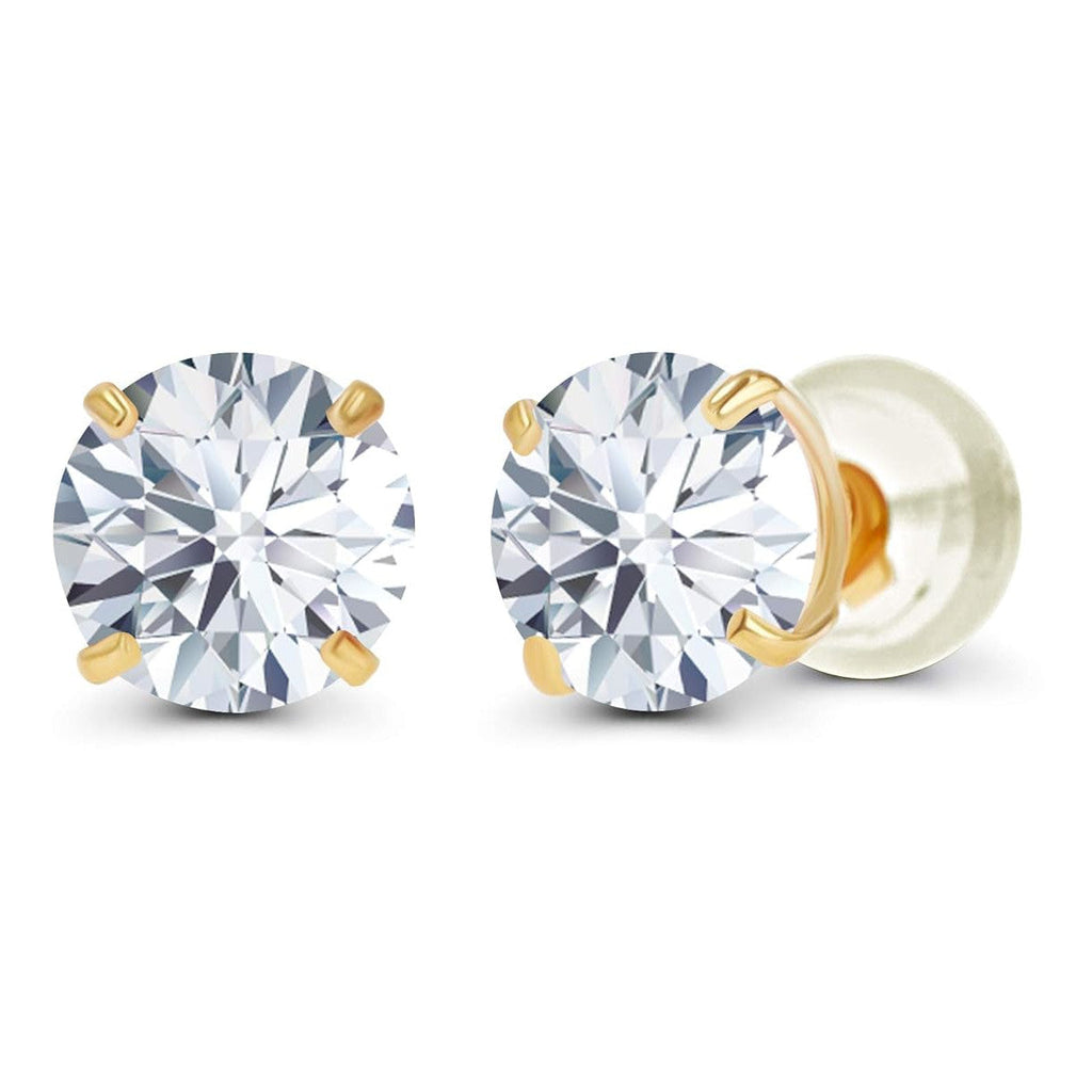 Lab-Grown Diamond Earrings – 2.50 CTW 14K Yellow Gold Studs with G Color VS Clarity