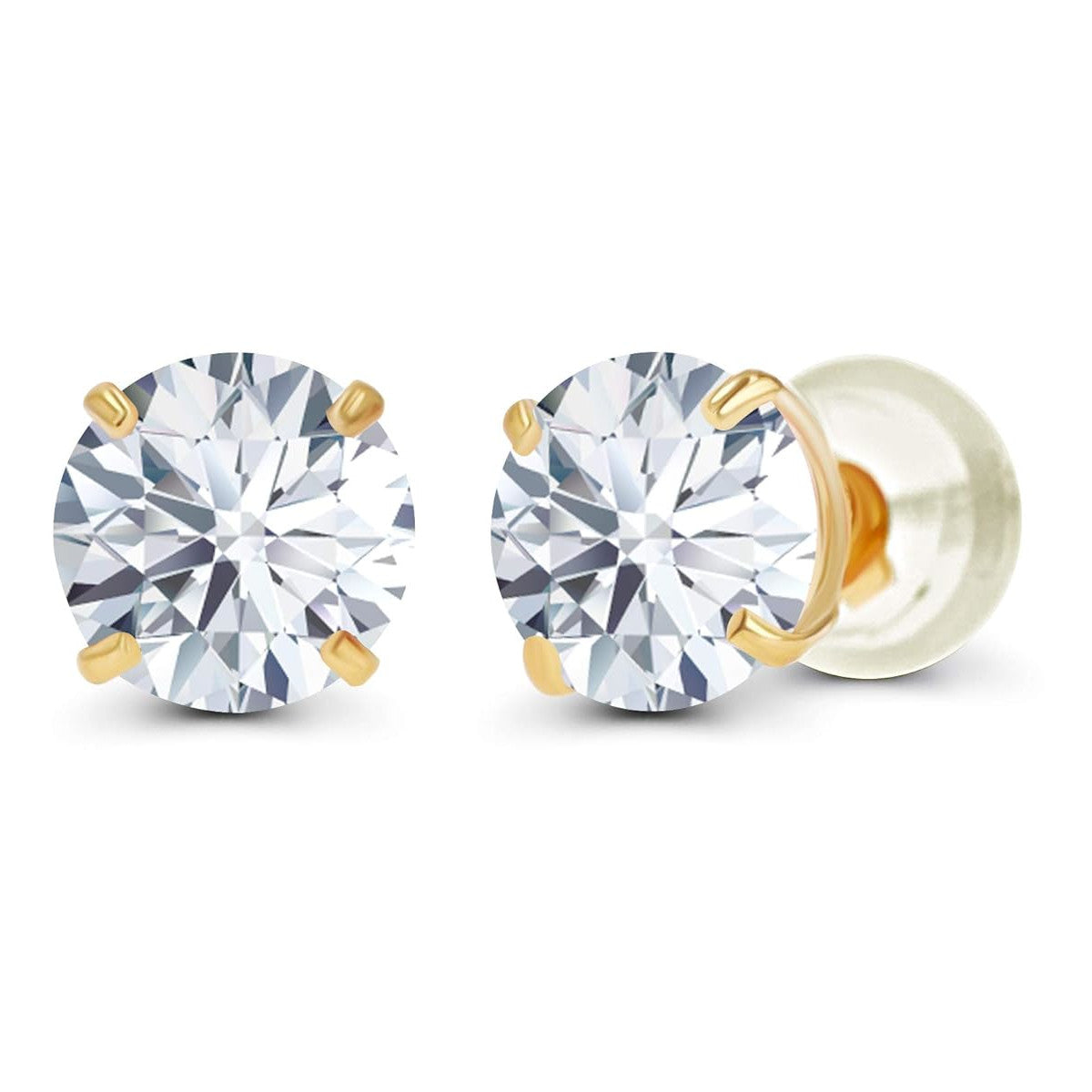 Lab Grown Diamond Earrings – 1 Carat Studs | 14K White & Yellow Gold Studs