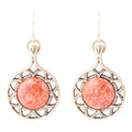 Sun Orange Sponge Coral Golden Drop Earrings
