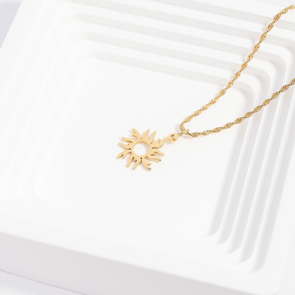 Sunburst Charm – 18K Gold Charm | Stainless Steel Hypoallergenic Jewelry Piece - charm | Sunflower Soul Boutique