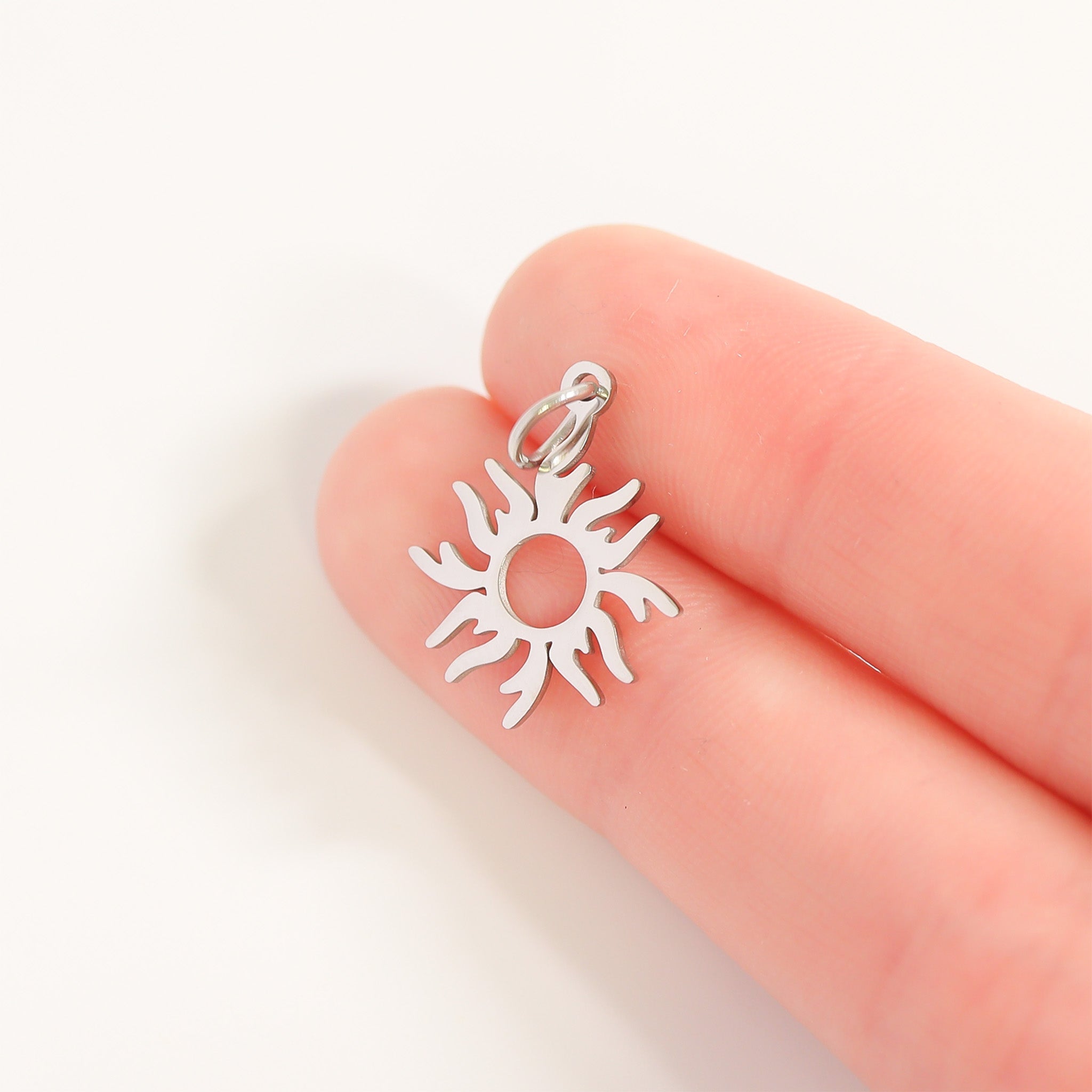 Sunburst Charm – 18K Gold Charm | Stainless Steel Hypoallergenic Jewelry Piece - charm | Sunflower Soul Boutique
