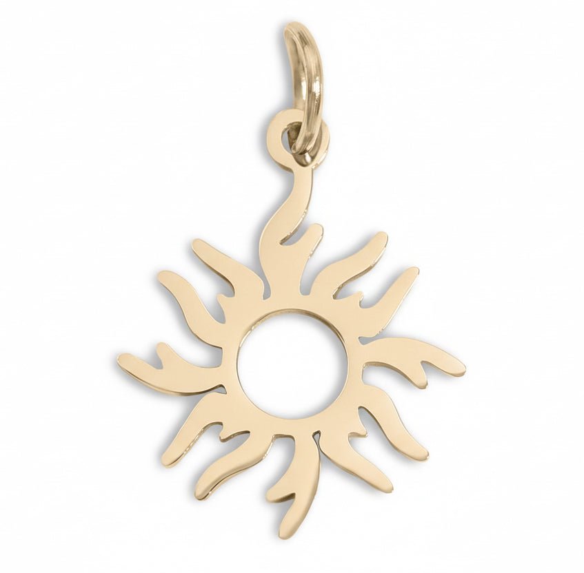 Sunburst Charm – 18K Gold Charm | Stainless Steel Hypoallergenic Jewelry Piece - charm | Sunflower Soul Boutique