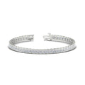 Moissanite Tennis Bracelet – 6.00 CTW Princess Cut Half Bezel Setting | 14K Gold