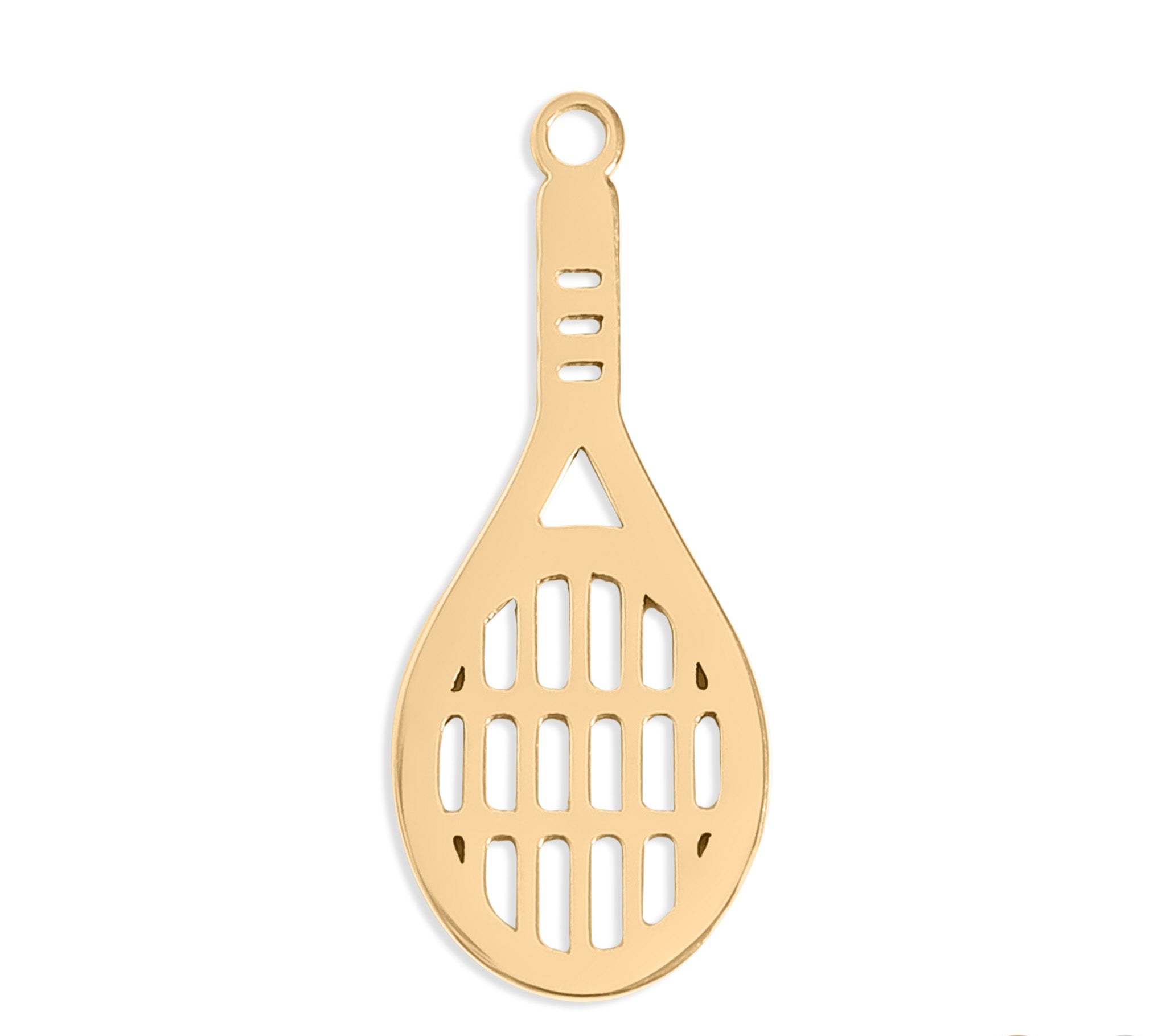 18K Gold Tennis Charm – Waterproof Stainless Steel Sports Jewelry Pendant