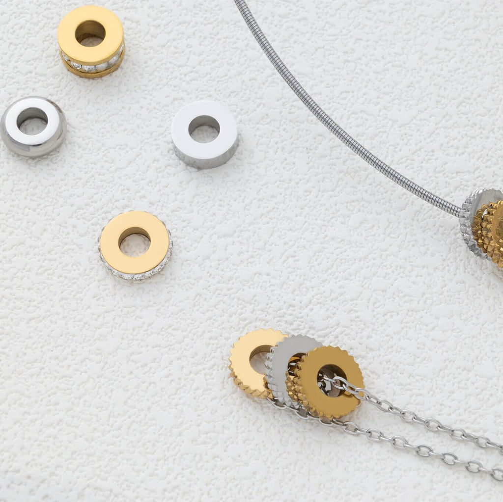 Textured Spacer Bead – 18K Gold Spacer Bead | Scratch Resistant Stainless Steel - Charms | Sunflower Soul Boutique