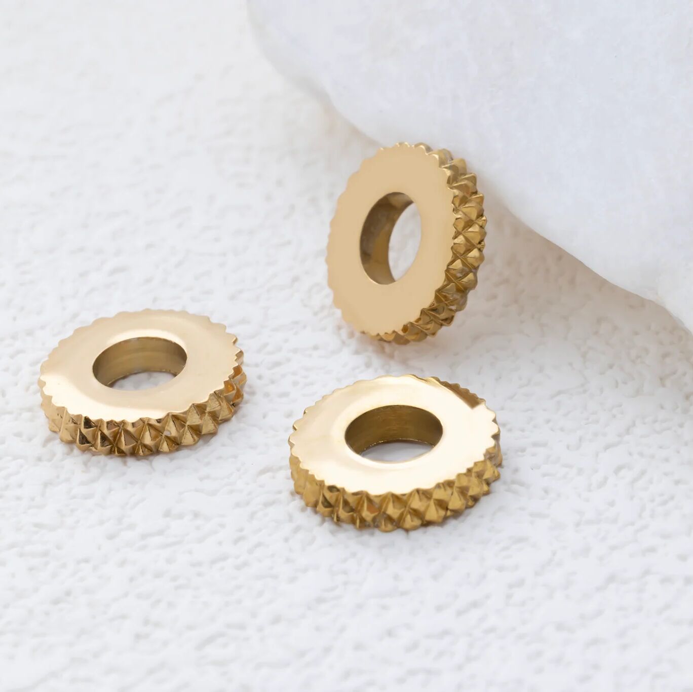 Textured Spacer Bead – 18K Gold Spacer Bead | Scratch Resistant Stainless Steel - Charms | Sunflower Soul Boutique