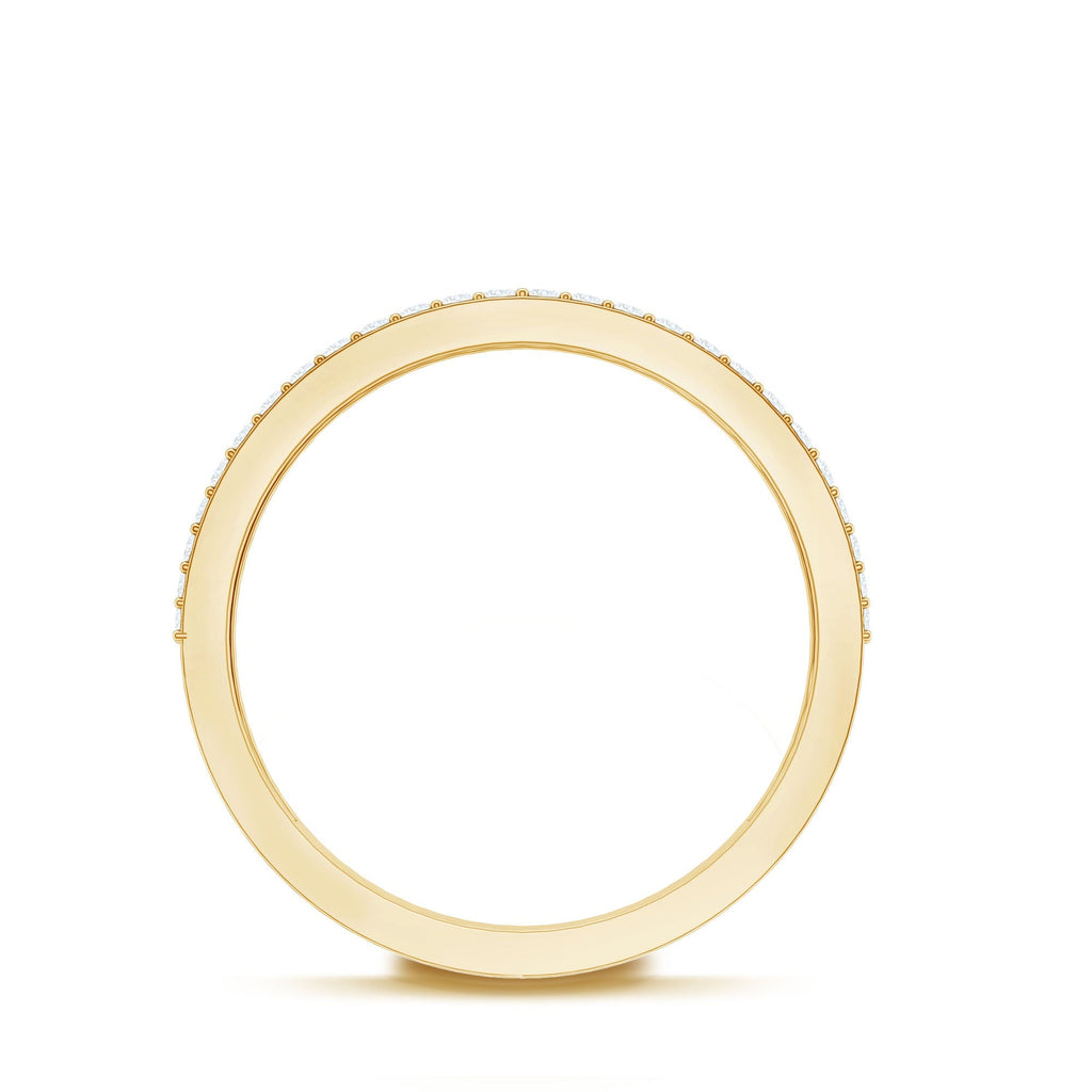 Thick Moissanite Half Eternity Wedding Band