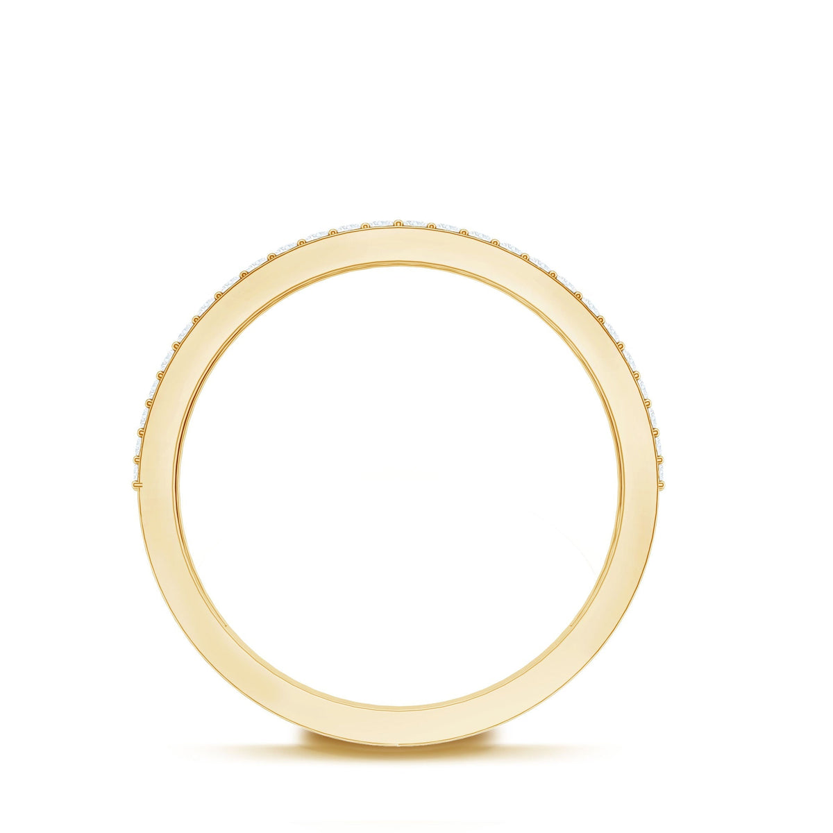Thick Moissanite Half Eternity Wedding Band