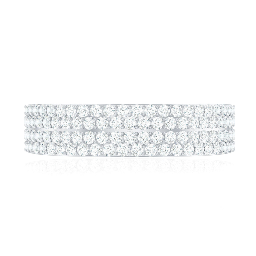 Thick Moissanite Half Eternity Wedding Band