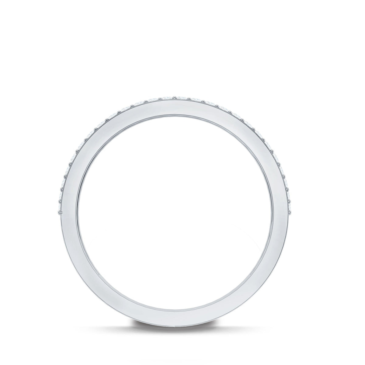 Thick Moissanite Half Eternity Wedding Band