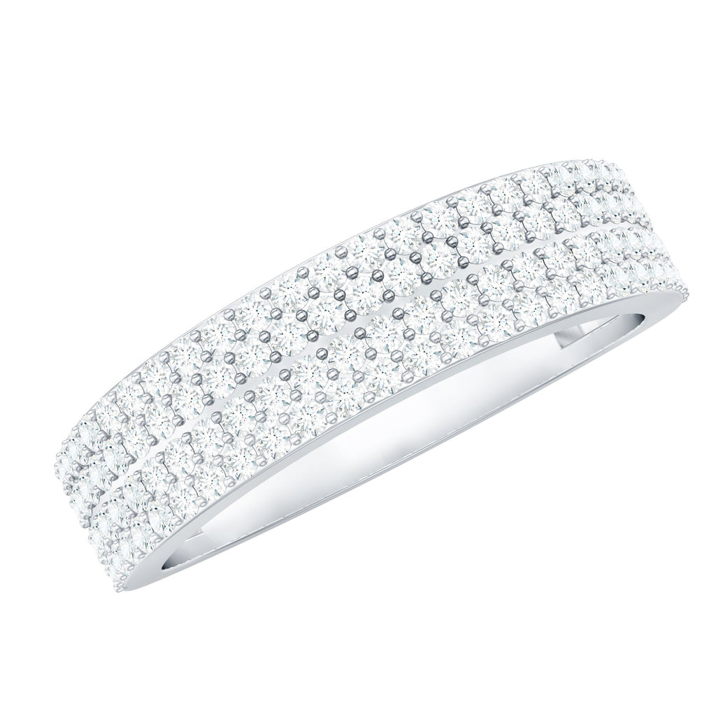 Thick Moissanite Half Eternity Wedding Band