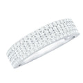 Thick Moissanite Half Eternity Wedding Band