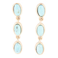 Three Times the Blue Turquoise Golden Drop Earrings