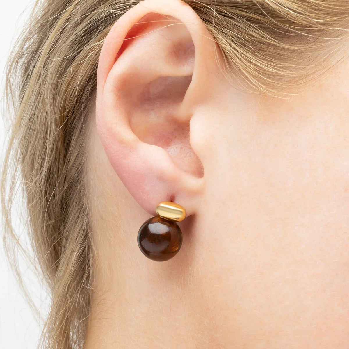 18K Gold PVD Stainless Steel Tortoise Shell Stud Earrings- gold model