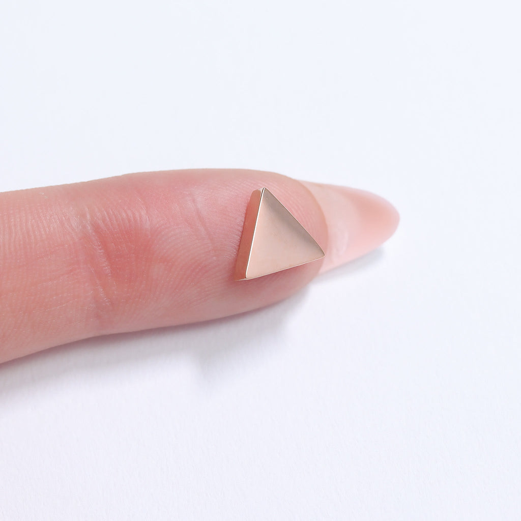 Mini Triangle Pendant – Gold Stainless Steel Charm | Engraved Necklace Accessory