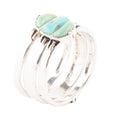 Triple Stack Shaped Turquoise and Sterling Silver Ring Set