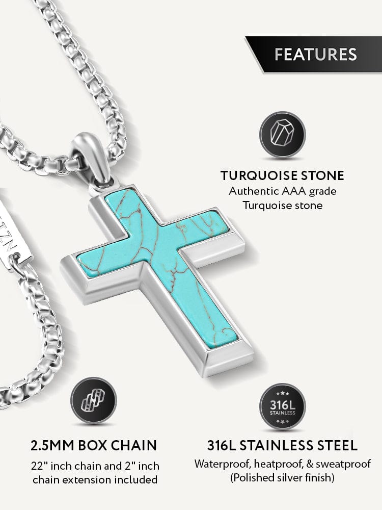 Turquoise Cross Pendant Necklace - Cross Pendant | Sunflower Soul Boutique