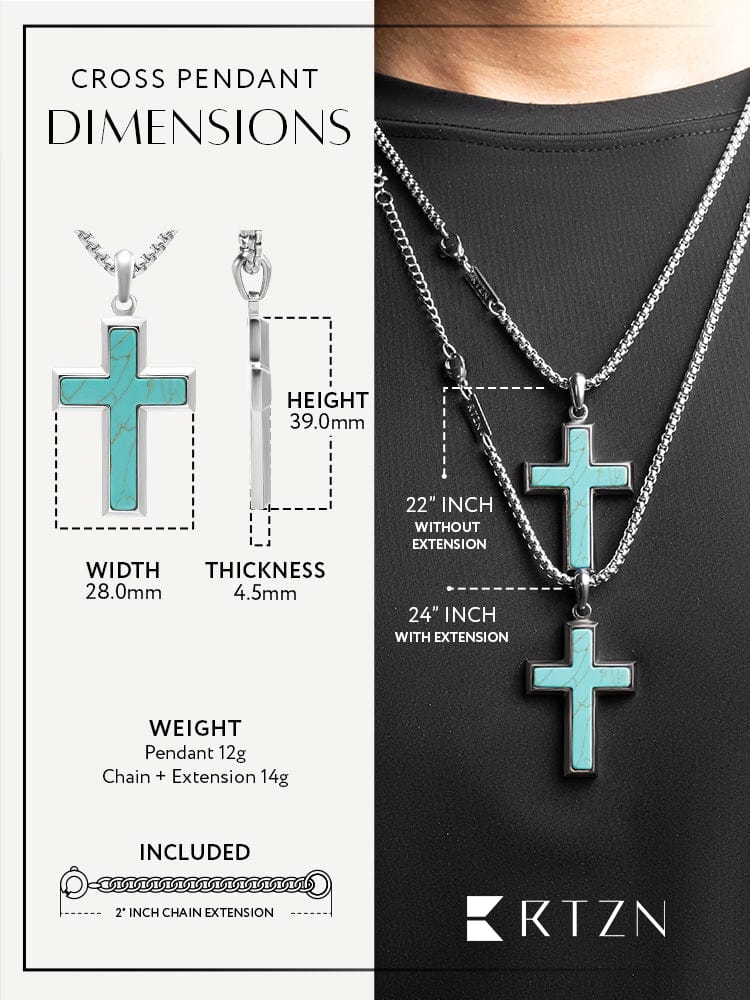 Turquoise Cross Pendant Necklace - Cross Pendant | Sunflower Soul Boutique