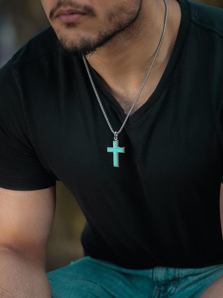 Turquoise Cross Pendant Necklace - Cross Pendant | Sunflower Soul Boutique
