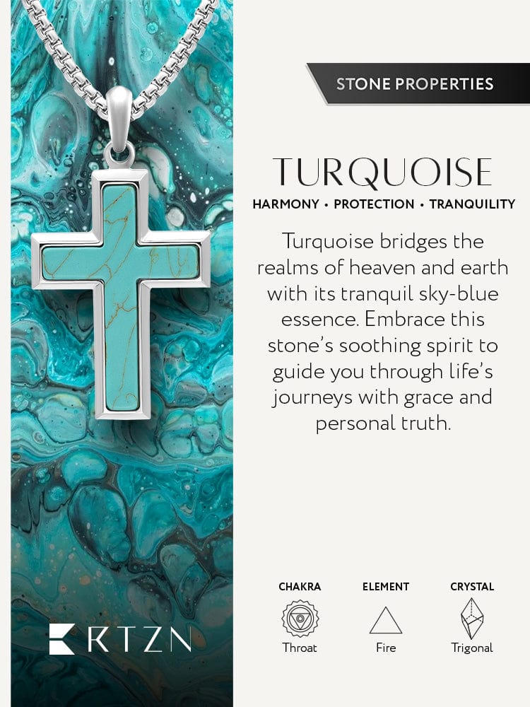 Turquoise Cross Pendant Necklace - Cross Pendant | Sunflower Soul Boutique