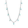18K Gold PVD Stainless Steel Dangle Turquoise Stone Necklace- silver main
