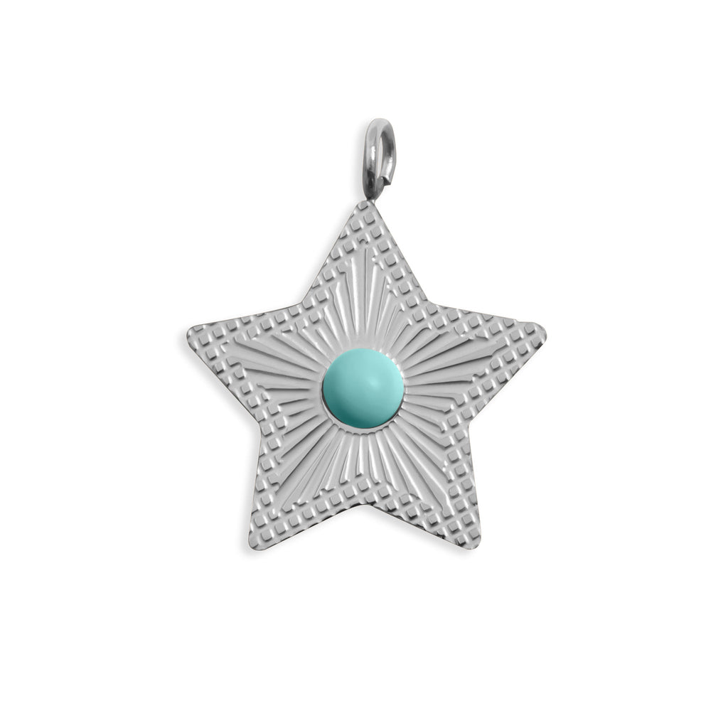 Turquoise Star Charm – 18K Gold Pendant | Hypoallergenic Stainless Steel Jewelry - charm | Sunflower Soul Boutique