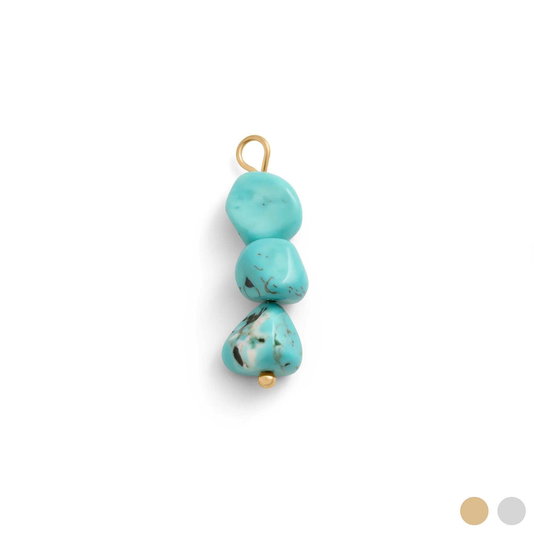 Turquoise Stone Charm - 18K Gold PVD Stainless Steel Lobster Clasp Pendant - Charms | Sunflower Soul Boutique