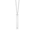 Vertical Birthstone Necklace – Custom Stamped Stainless Steel Jewelry Bar Pendant